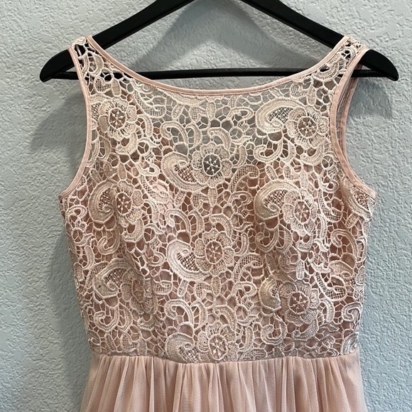 Aidan Mattox Light Pink Lace Bodice Tulle Skirt Mini Dress Size 4 - Picture 3 of 10